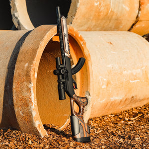Rifle equipped with Cobra Stock Tiger Wood in use #1