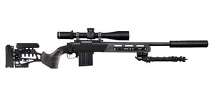 Rifle equipped with Furiosa Chassis Midnight Grey by WOOX, right side view