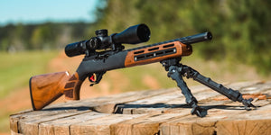 Rifle equipped with Merica Stock Walnut in use #1