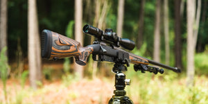 Rifle equipped with Wild Man Stock Tiger Wood in use #1