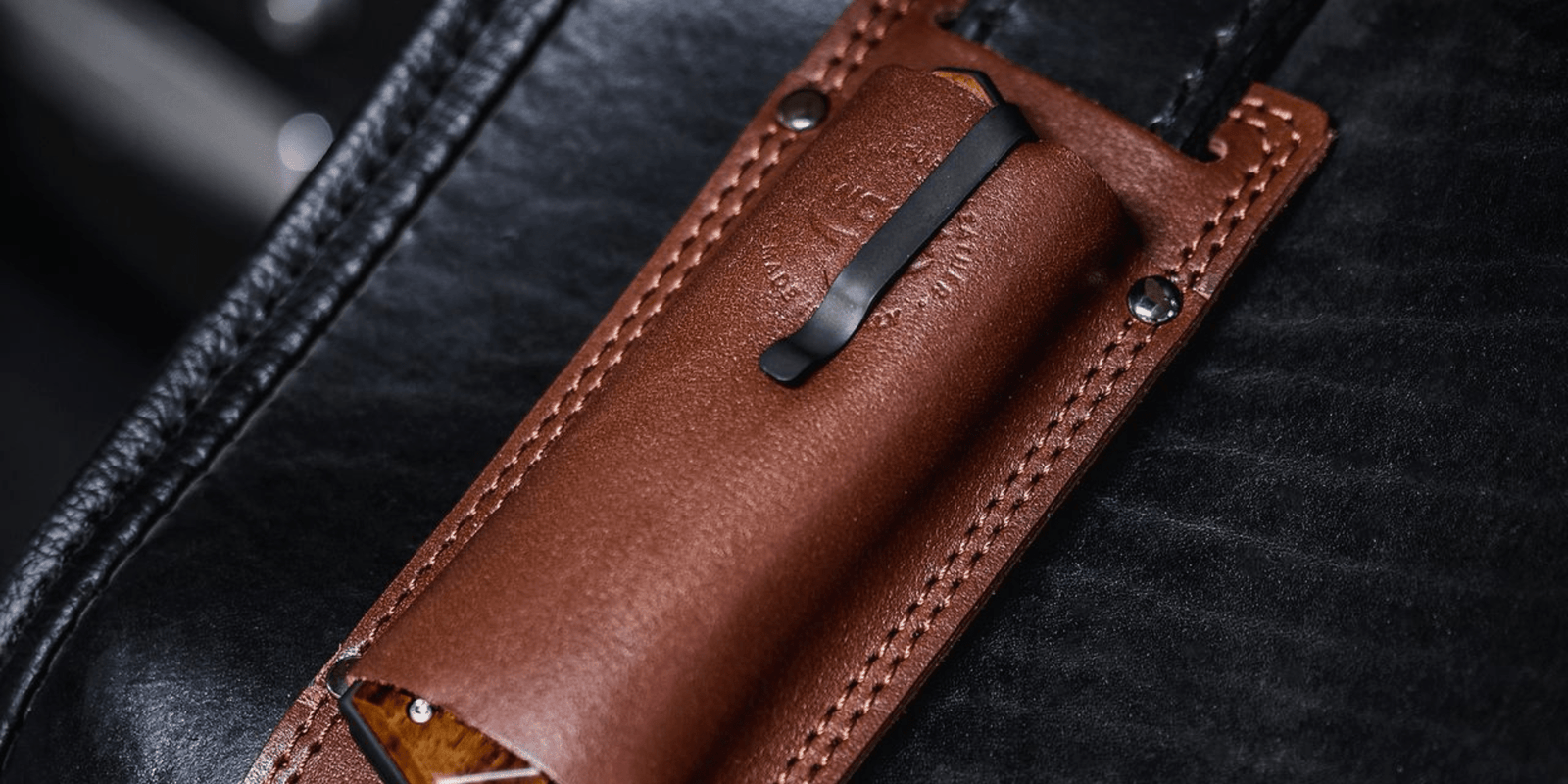 Folding Knife Leather Sheath - Sheath - WOOX