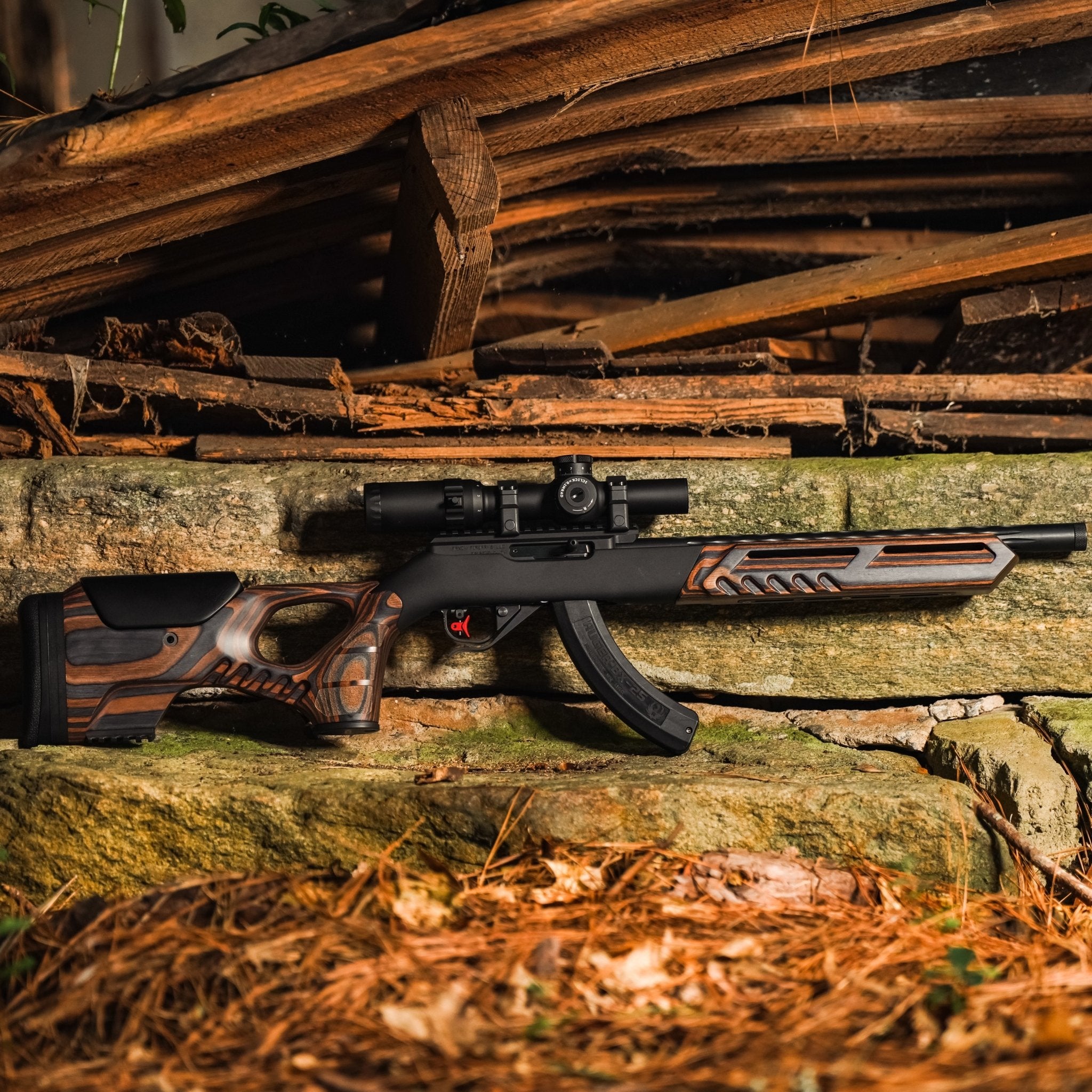 Rifle equipped with Cobra Stock Tiger Wood in use #3
