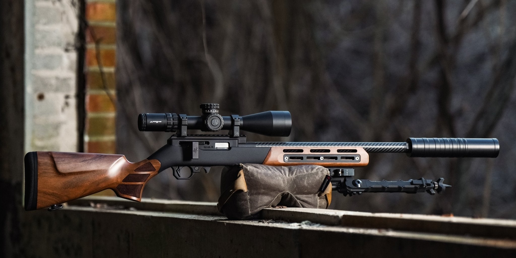 Rifle equipped with Merica Stock Walnut in use #2