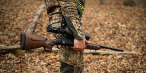 Rifle equipped with Wild Man Stock Walnut in use #2