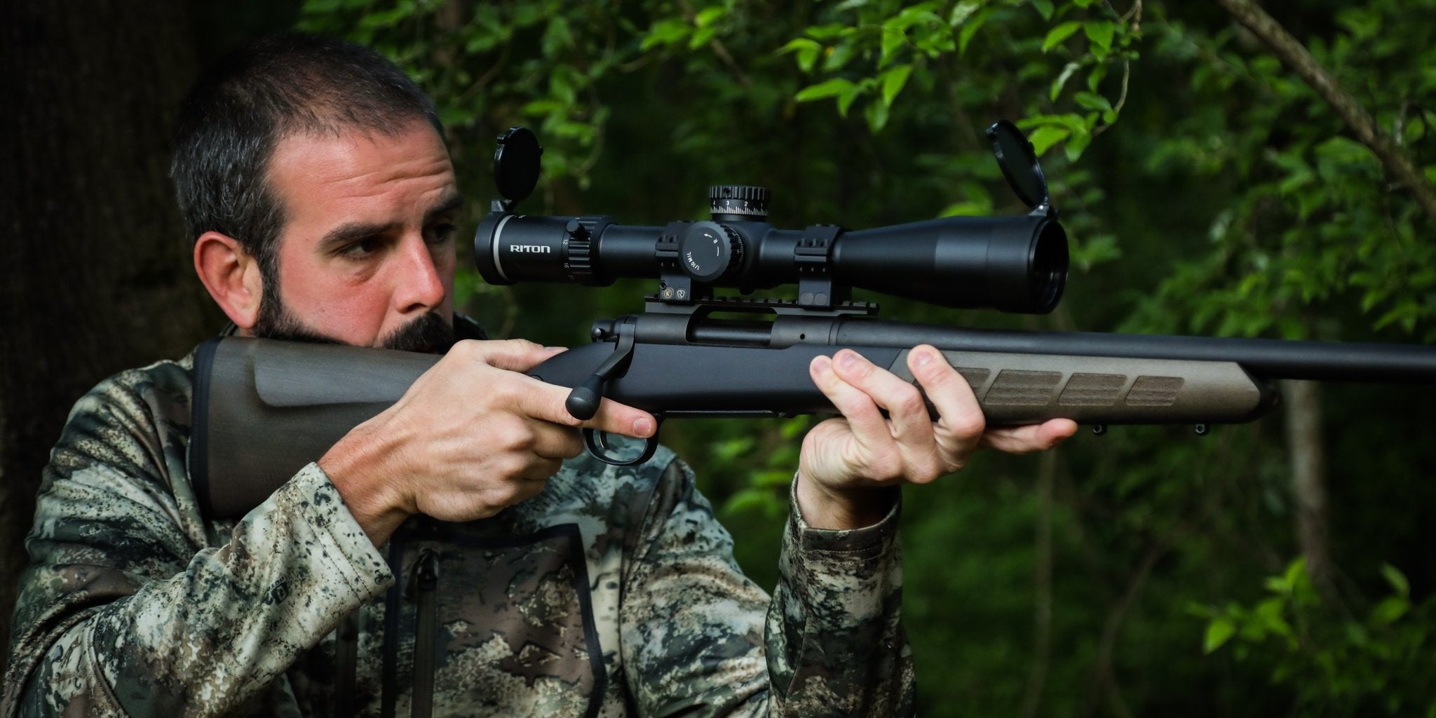 Rifle equipped with Wild Man Stock Dark Forest Green in use #2