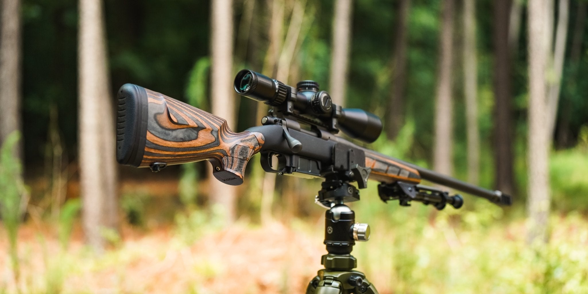 Rifle equipped with Wild Man Stock Tiger Wood in use #1
