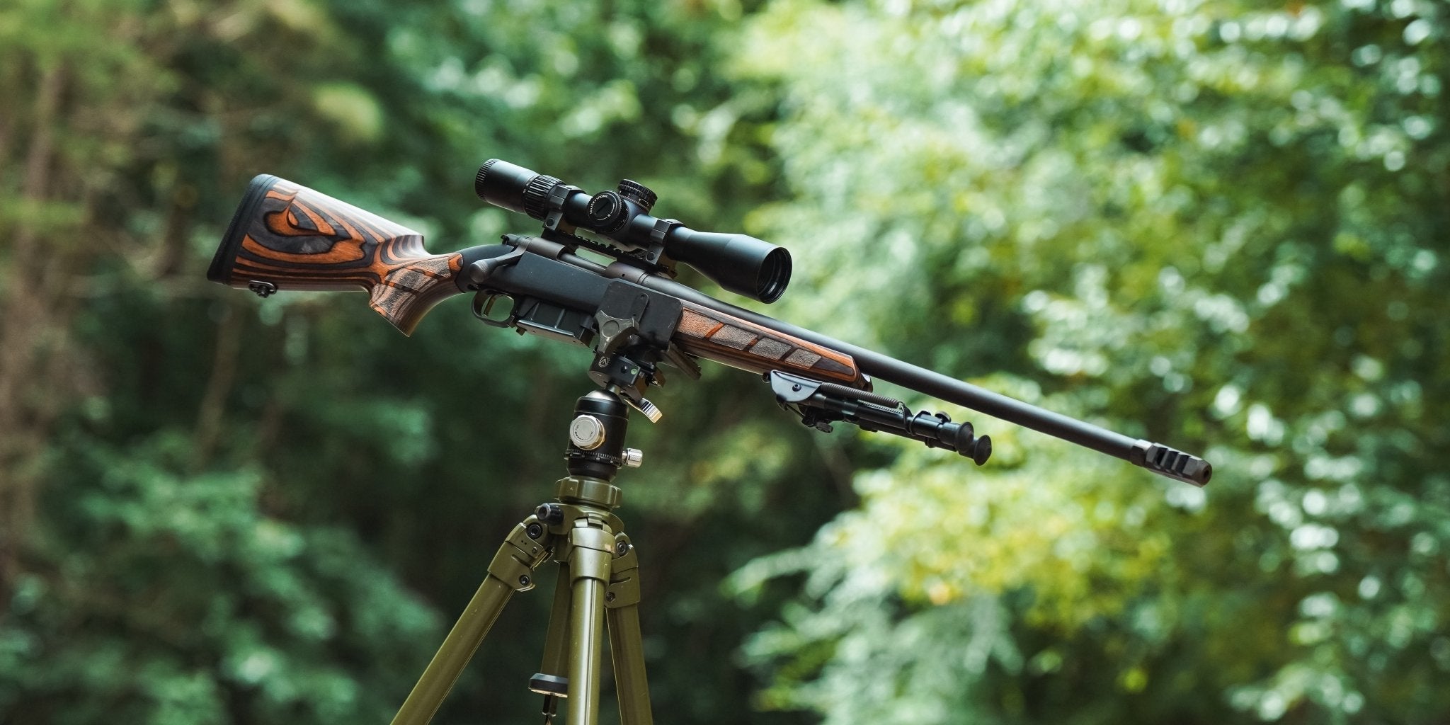 Rifle equipped with Wild Man Stock Tiger Wood in use #2